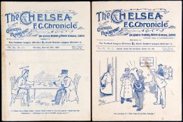 Two Chelsea v Sunderland programmes dated 1908,
29th February,