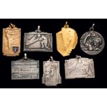 A group of seven medals awarded to the Uruguayan 1950 World Cup winning player Roque Maspoli,