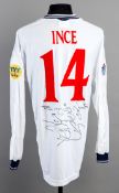 Paul Ince: a signed white England No.