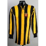 The gold & black striped Wolverhampton Wanderers jersey worn by Tancy Lea in the F.A.