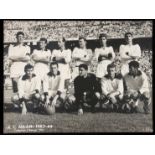 A signed b&w photograph of the AC Milan 1963 European Champions,
12 by 16in.