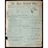 Ryde Sports reserves v Binstead programme 9th October 1897,