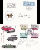 Rare Gerhard Mitter signed 1967 Swiss hillclimb and four other signed F1 postal covers,