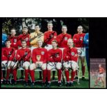 A signed colour photograph of the England 1966 World Cup winning team,
8 by 10in.