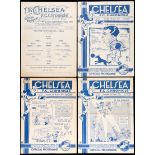 92 Chelsea home programmes seasons 1936-37 to 1938-39,
i) 1936-37, 19 first-team, 2 practice,