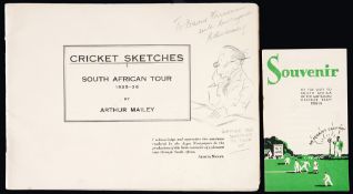 A signed copy of Arthur Mailey's "Cricket Sketches",