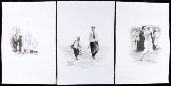 Linda Logan
A GROUP OF THREE AMERICAN GOLF DRAWINGS
each signed & titled, pen & ink & wash,