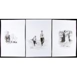 Linda Logan
A GROUP OF THREE AMERICAN GOLF DRAWINGS
each signed & titled, pen & ink & wash,