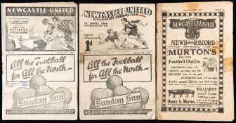 Three pre-war Newcastle United home programmes,
v Birmingham 20.11.1926, Cardiff City 25.1.