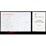 An autographed Arsenal Dinner and Dance menu in celebration of the 1971 F.A.