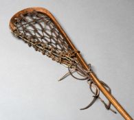 An early Hattersleys lacrosse stick circa 1920s,
with later,