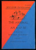 A very rare wartime programme for Arsenal v RAF XI at Herne in Germany 11th August 1945,