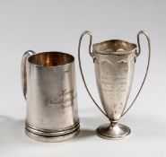 A silver golfing trophy presented to Harry Vardon after a charity exhibition match in Nottingham,