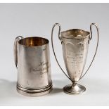 A silver golfing trophy presented to Harry Vardon after a charity exhibition match in Nottingham,