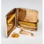 A 9ct. gold cigarette case being a prize won by A.G.
