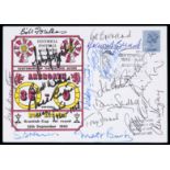 A postal cover signed by the Manchester United 1968 European Cup winners,