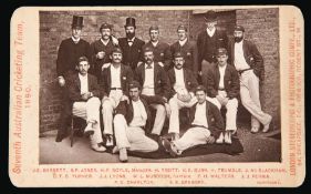 A carte-de-visite of the Seventh Australian Cricket Team to England in 1890,
printed legend beneath,