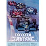 1977 and 1980 USA Grand Prix official Formula 1 Watkins Glen event posters,