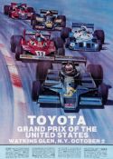 1977 and 1980 USA Grand Prix official Formula 1 Watkins Glen event posters,