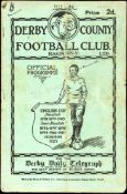 Derby County v Newcastle United programme 26th April 1930