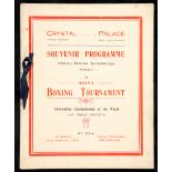 A boxing programme for Crystal Palace 21st February 1929 featuring Jack Hood v Len Harvey and other