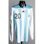 Julio Cruz: a light blue & white striped Argentina 2006 World Cup No.