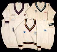 A collection of five cricket sweaters worn by Ian Botham during his career,