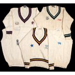 A collection of five cricket sweaters worn by Ian Botham during his career,