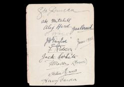 A fine album page autographed by eleven golfers including nine Open Championship winners,