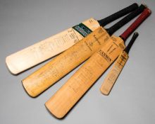 Four autographed cricket bats,
i) signed by the 1953 Australians plus Sussex, Northamptonshire,