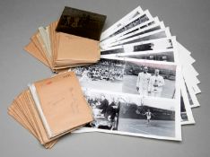 A rare and impressive collection of 48 Glass lawn tennis negatives featuring international players