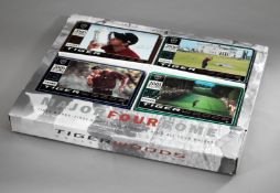 Tiger Woods Major Foursome souvenir: boxed Set of four tins of golf balls,