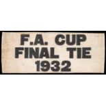 An official's armband for the Arsenal v Newcastle United 1932 F.A.