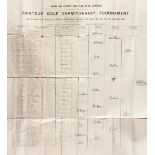 A draw sheet for the 1901 Amateur Golf Championship at St Andrews,