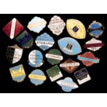 A group of 19 gilt-metal & enamel Football Association Steward's badges from the 1960s,