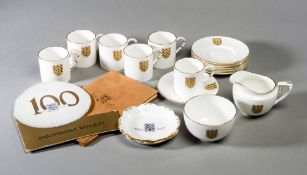 A Football Association coffee set,
Royal Worcester bone china, comprising six coffee cups & saucers,