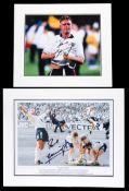 Two Paul Gascoigne signed colour photo prints,