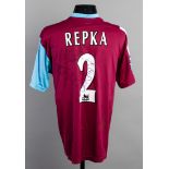 Tomas Repka: a signed claret & blue West Ham United No.