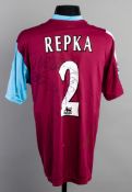 Tomas Repka: a signed claret & blue West Ham United No.
