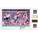 A Paul Gascoigne signed colour photographic print of the 1991 F.A.