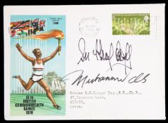 An Edinburgh 1970 Commonwealth Games postal cover signed by the heavyweight boxer Muhammad Ali and