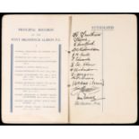 A signed West Bromwich Albion 1931 F.A. Cup Final celebration dinner menu.