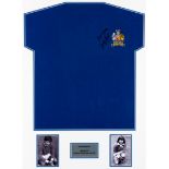 A George Best signed blue Manchester United 1968 European Cup Final jersey,