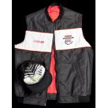 Murray Walker's BBC TV 1987 British Grand Prix body warmer and Adelaide 1985 Australian Grand Prix