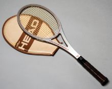 A racquet used by Arthur Ashe at Wimbledon in his winning year of 1975,