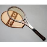 A racquet used by Arthur Ashe at Wimbledon in his winning year of 1975,