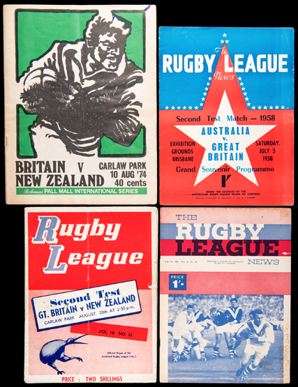 38 Rugby League programmes for Test Matches played in New Zealand and Australia,