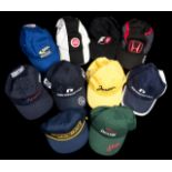 Ten Formula 1 Grand Prix team caps,
comprising Arrows, Jaguar Racing, Jordan GP,