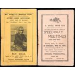 Two rare speedway programmes for meetings at St Austell in 1934,