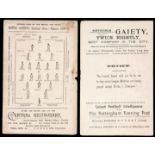 Notts County v Preston North End programme 7th October 1897,
an official match card,